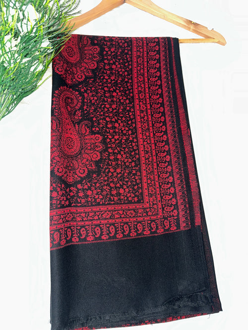 Black & Red Pashmina Shawl for Women – Elegant Luxury Wrap