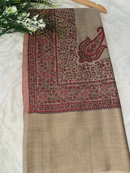Beige Pashmina Shawl for Women – Elegant Printed Wrap